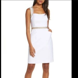 Lilly Pulitzer Dana stretch shift. Size 0
 gold bead embellished details